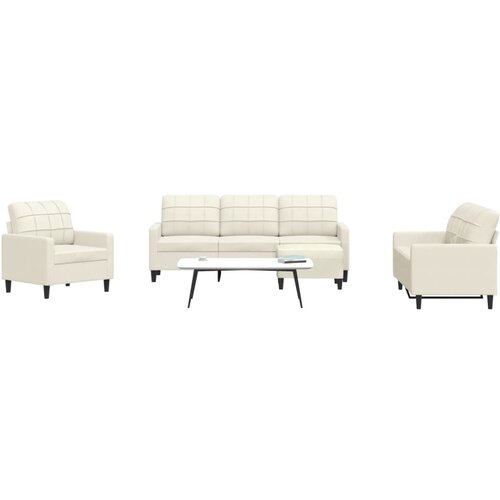 vidaXL 4-dijelni set sofa s jastucima krem baršunasti Cijene