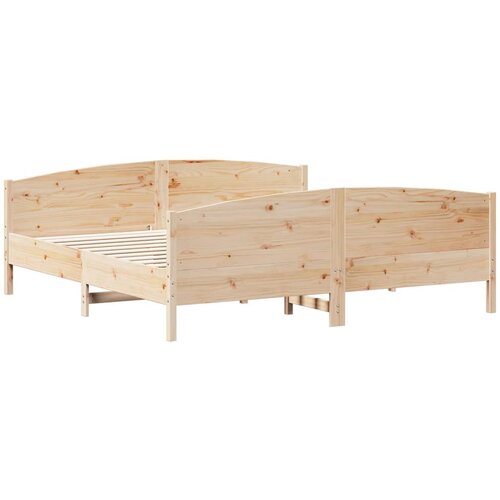VidaXL Okvir kreveta s uzglavljem 200 x 200 cm od masivne borovine Slike