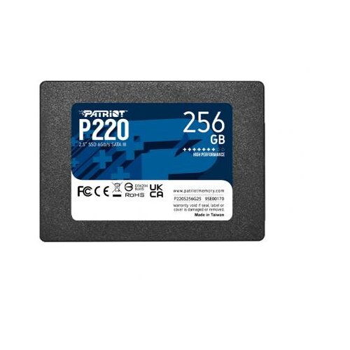 Patriot SSD 2.5 SATA3 256GB P220 550MBs/490MBs P220S256G25 sivi Slike