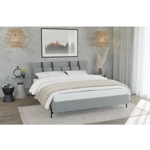 Ropez Svijetlo sivi tapecirani bračni krevet s podnicom 180x200 cm Tulsa &amp;ndash; Slike