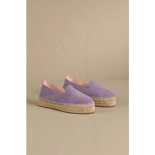 Manebi Espadrile iz semiša Hamptons Double Sole Espadrilles vijolična barva, R 6.3 D0