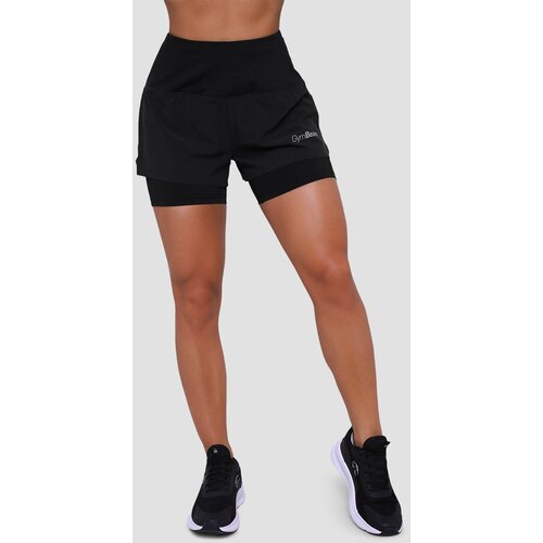 GymBeam ženski šorc za trčanje pulse 2u1 black Cene