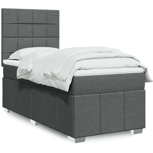 vidaXL Okvir kreveta s oprugama i madrac tamnosivi 80x200cm od tkanine Cijene