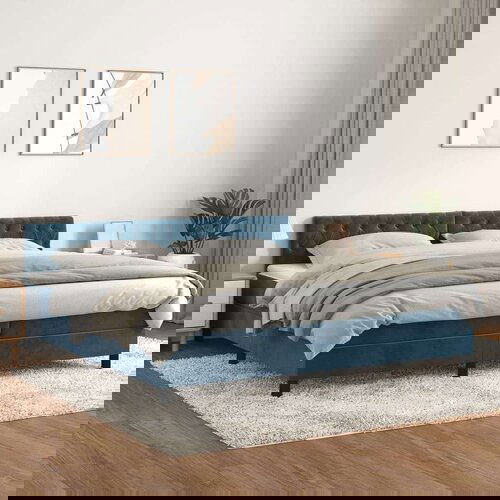 S oprugama i madracem tamnoplavi 200x200 cm baršunasti Cijene