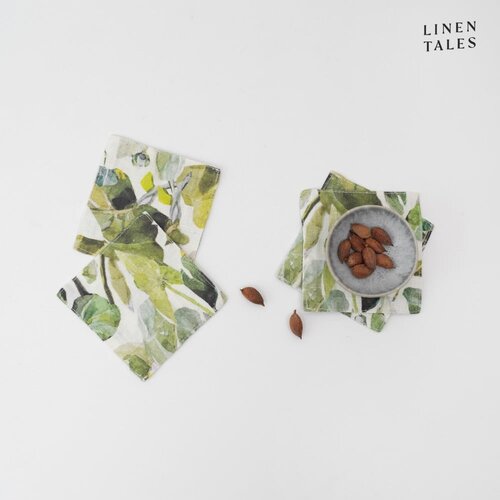 Linen Tales Zeleni podmetači za čaše u setu 4 kom od tkanine Lotus – Cijene