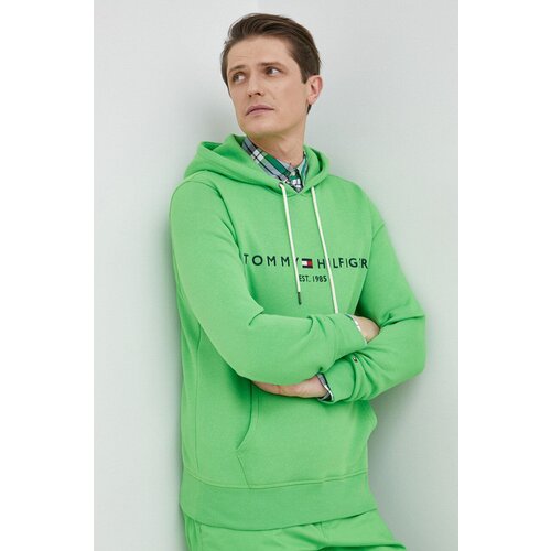 Tommy Hilfiger Dukserica za mu&amp;scaron;karce, boja: žuta, s kapuljačom, s aplikacijom Slike