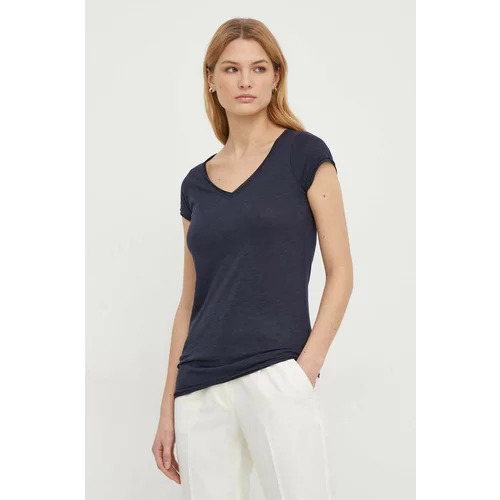 Sisley Kratka majica ženski, mornarsko modra barva