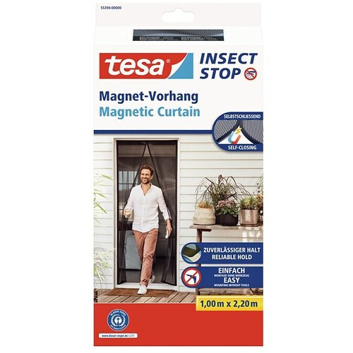 Tesa Insect Stop Mrežasta zavjesa protiv insekata (&amp;Scaron; x V: 100 x 220 cm, Boja tkanine: Crne boje, Vrata) Slike