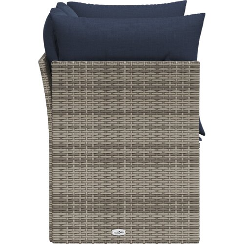 vidaXL Vrtni kauč s jastukom Siva 124 x 62 x 69 cm Poli ratan - Siva 2x kutna Cijene