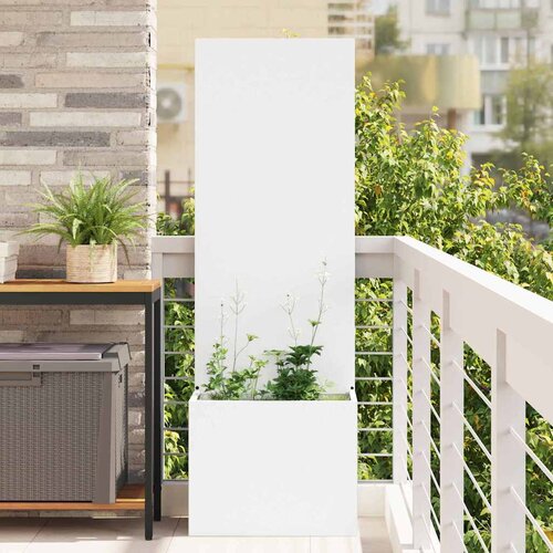 vidaXL Vrtni Sadič s Dekorativnom Pločom Bijela 50 x 140 cm Cijene