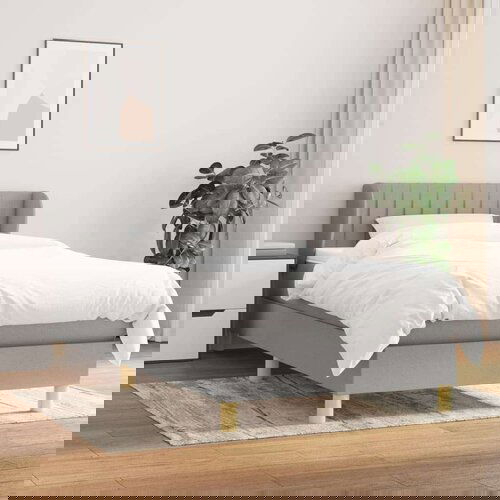  Box spring postelja z vzmetnico svetlo siva 80x200 cm blago, (20901483) Cene