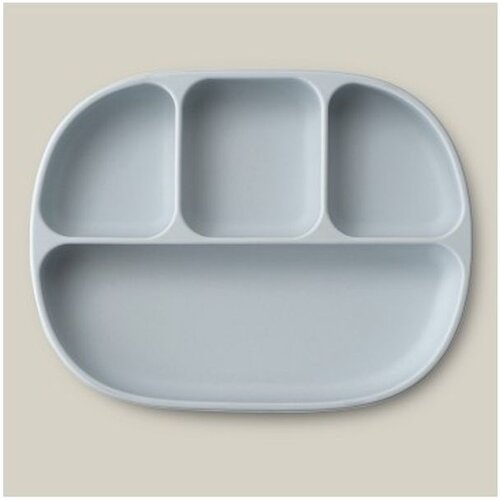 Interbaby silikonski tanjur s poklopcem Blue Grey Cene