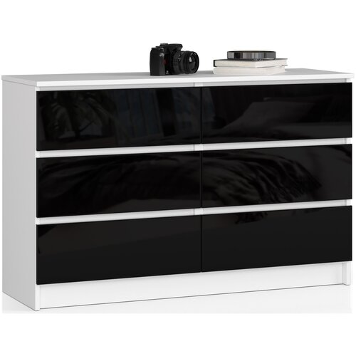 AKORD KOMODA K120 6SZ CLP ČRNA SIJAJ, (21703094) Slike