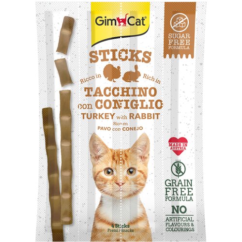 Gimcat poslastica za mačke &scaron;tapići s puretinom i kunićem 4 komada, 20 g Cijene
