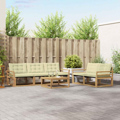  Set vanjskih sofa 6 kom. Bijela i krem Smeđa 79 x 79 x 37 cm Cene