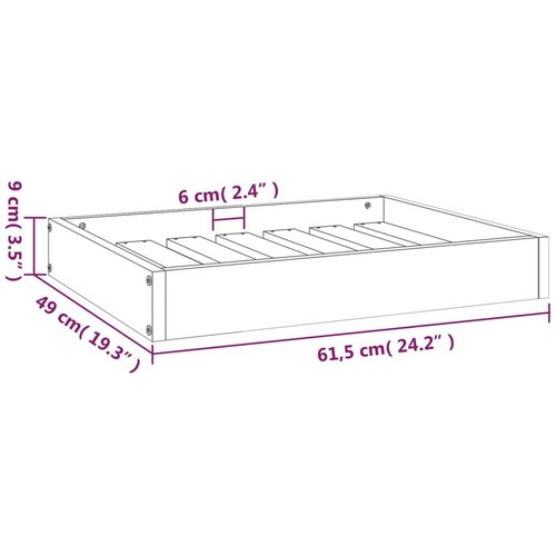  Krevet za pse bijeli 61,5x49x9 cm od masivne borovine Slike