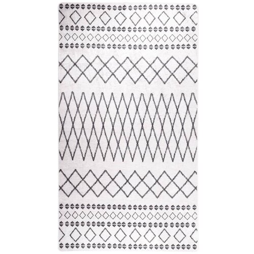 VidaXL perivi tepih 190 x 300 cm crno-bijeli protuklizni Slike