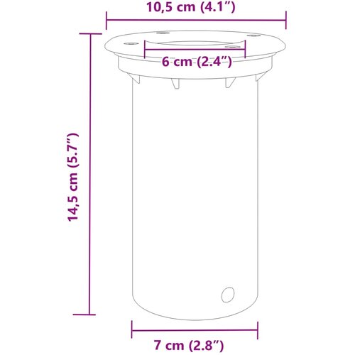  Vanjska podna svjetiljka okrugla crna 10,5x10,5 cm aluminijska Slike