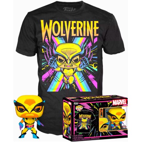 Funko Set figure POP & Tee Marvel Wolverine Black Light size M Cene