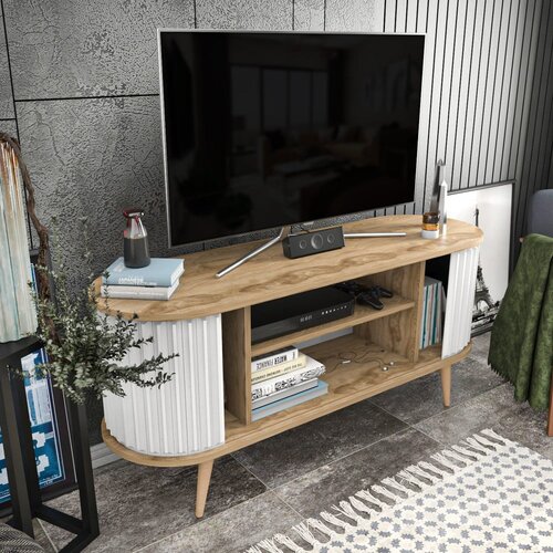 Kalune Design TV &amp;scaron;krinja Smeđe-bijelo Slike