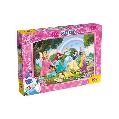 Slagalica Disney Princeze 2 u 1, slagalica od 24 dijela i bojanka 50x35 cm &ndash; Lisciani Cijene