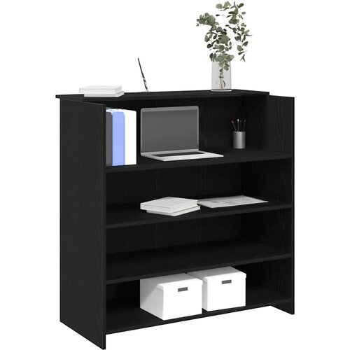 VidaXL Recepcijski stol crni hrast 100x50x103,5 cm konstruiranog drva Slike
