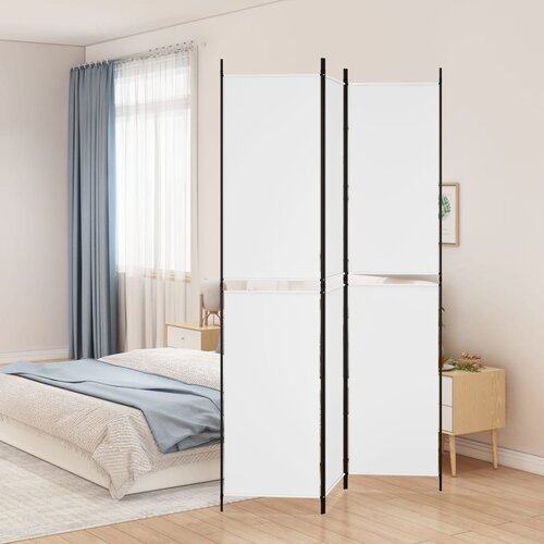 Sobna pregrada s 3 panela bijela 150 x 220 cm od tkanine Cene