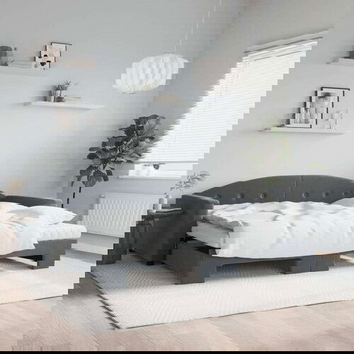  Izvlečna dnevna postelja z vzmetnico tem. siva 100x200 cm žamet, (20936734) Cene