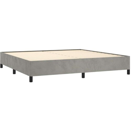  Krevet s oprugama i madracem svjetlosivi 200x200 cm bar&amp;scaron;unasti Slike