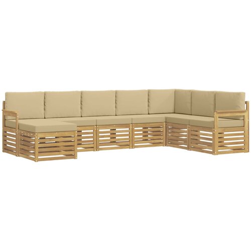  Set vanjskih sofa 8 kom. Bijela i Bež Poliester Slike