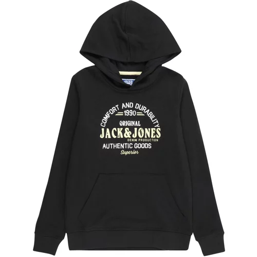 Jack & Jones Sweater majica 'MINDS' pastelno žuta / crna / bijela