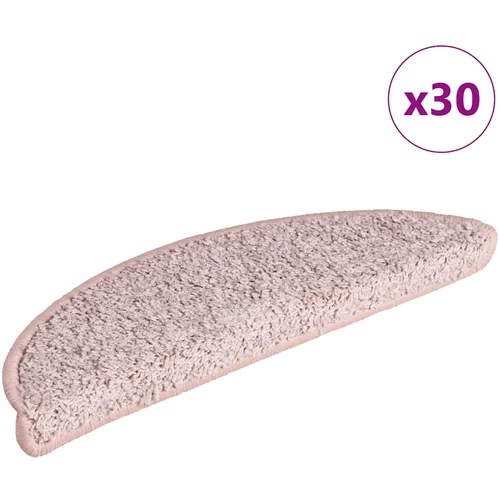 vidaXL Podloge za stopnice 30 kosov svetlo roza 56x17x3 cm