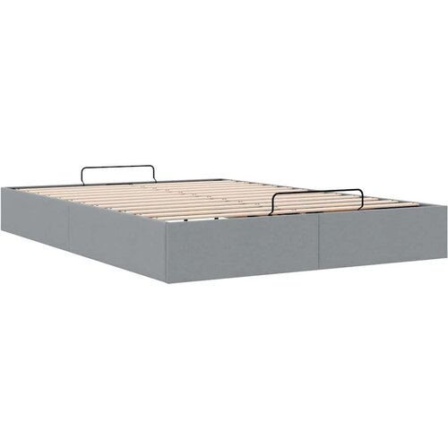 VidaXL Okvir kreveta bez madraca svjetlosivi 140 x 200 cm od tkanine Slike