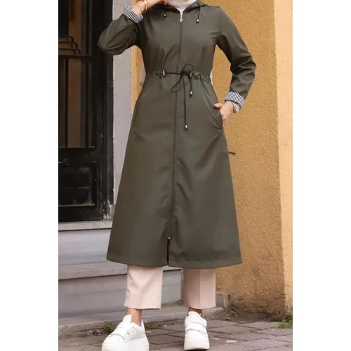 Dewberry 63777 Hooded Women Trenchcoat-Khaki