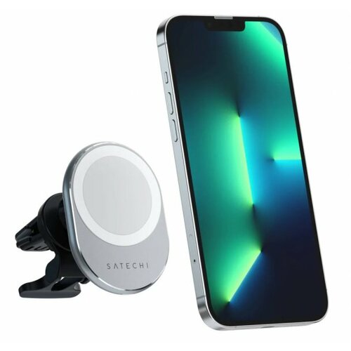 Satechi magnetic wireless car charger - silver Slike