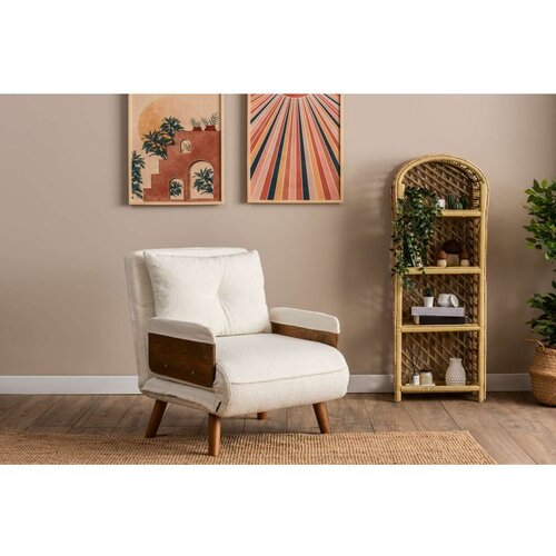 Atelier Del Sofa cosmo Single - Teddy Fabric-White White 1-Seat Sofa-Bed Slike