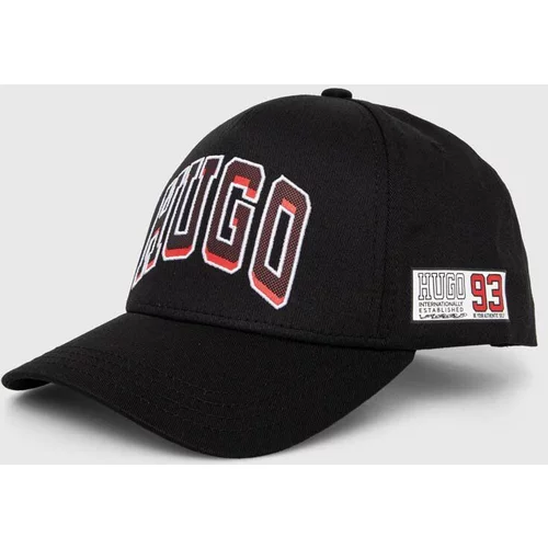 Hugo Pamučna kapa sa šiltom boja: crna, s tiskom