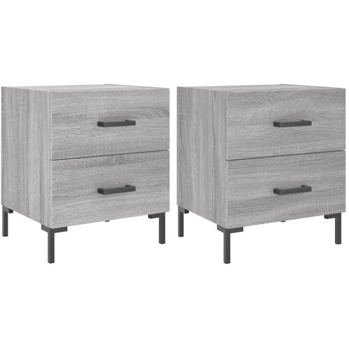 vidaXL Nočna omarica 2 kosa siva sonoma 40x35x47,5 cm inženirski les, (20808549) Cene