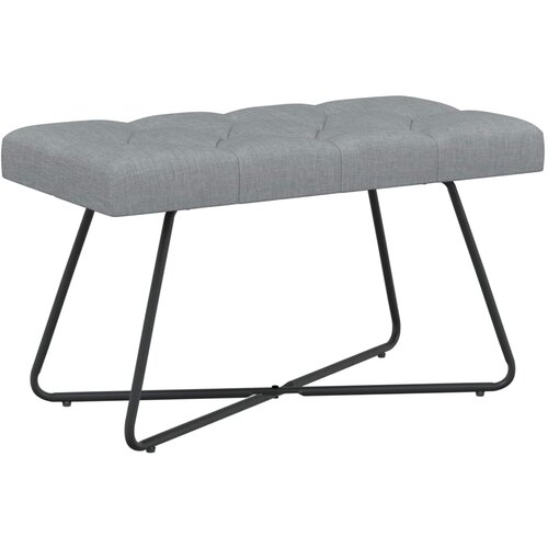  Klupa s gumbastim tkanjem Svjetlosiva 80 x 40 x 46 cm Tkanina Slike