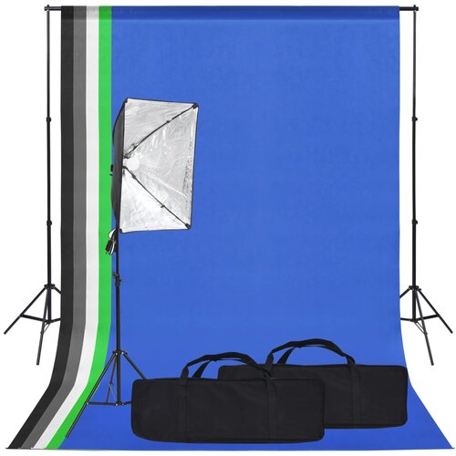 vidaXL komplet za foto studio s softbox lučjo in ozadjem Cene
