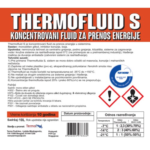 Termofluid FPE-S 50%-50% 10l Cene