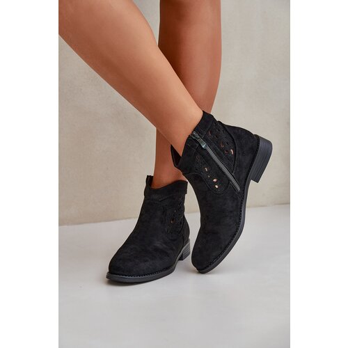S. BARSKI Ladies Cut-Out Ankle Boots On Flat Heel S.Barski Slike