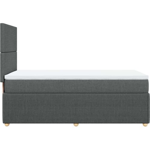 VidaXL Krevet s oprugama i madracem tamnosivi 90 x 190 cm od tkanine Slike