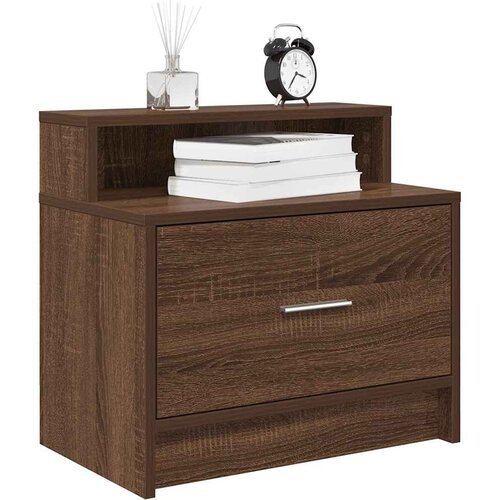 VidaXL Nočne omarice s predalom 2 kosa rjavi hrast 51x31x47 cm Slike