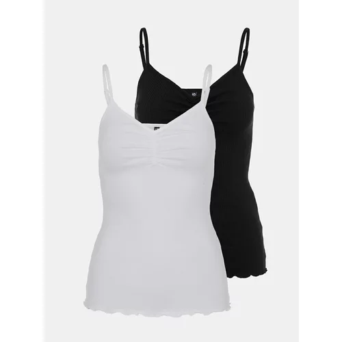 Pieces Set of two tank tops in white and black Arlene - Women