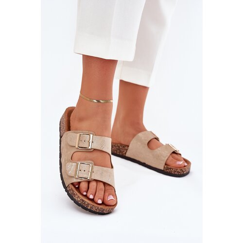 Boto Women's Slip-On Sandals On Cork Sole Gold Cortina Cene