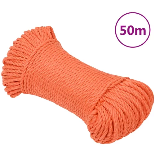 vidaXL Delovna vrv oranžna 8 mm 50 m polipropilen