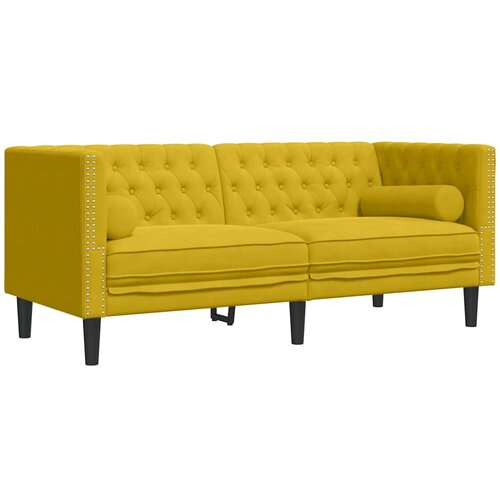  Chesterfield garnitura s jastucima, 2 dijela, žuti bar&amp;scaron;un Slike