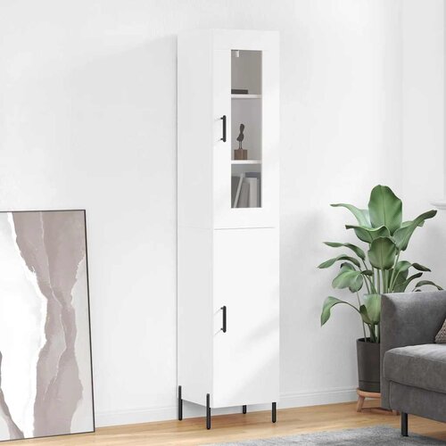  Visoka komoda bijeli 34,5x34x180 cm od konstruiranog drva Slike