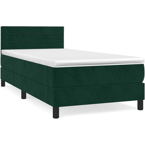 Box spring krevet s madracem tamnozeleni 90x190 cm bar&amp;scaron;unasti Slike